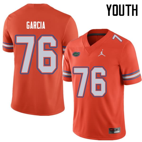 NCAA Florida Gators Max Garcia Youth #76 Jordan Brand Orange Stitched Authentic College Football Jersey LVE1564ZZ